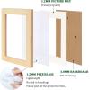 imageEgofine 18x24 Solid Wood Picture Frame Covered by Plexiglass Matted for 16x20 White  Wall Mounting Hanging Poster Frame Vertically or HorizontallyNatural Wood