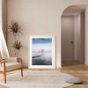 imageEgofine 18x24 Solid Wood Picture Frame Covered by Plexiglass Matted for 16x20 White  Wall Mounting Hanging Poster Frame Vertically or HorizontallyNatural Wood