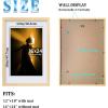 imageEgofine 18x24 Solid Wood Picture Frame Covered by Plexiglass Matted for 16x20 White  Wall Mounting Hanging Poster Frame Vertically or HorizontallyNatural Wood