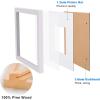 imageEgofine 18x24 Solid Wood Picture Frame Covered by Plexiglass Matted for 16x20 White  Wall Mounting Hanging Poster Frame Vertically or HorizontallyWhite