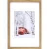imageEgofine 18x24 Solid Wood Picture Frame Covered by Plexiglass Matted for 16x20 White  Wall Mounting Hanging Poster Frame Vertically or HorizontallyCarbonized Brown