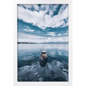 imageEgofine 18x24 Solid Wood Picture Frame Covered by Plexiglass Matted for 16x20 White  Wall Mounting Hanging Poster Frame Vertically or HorizontallyWhite